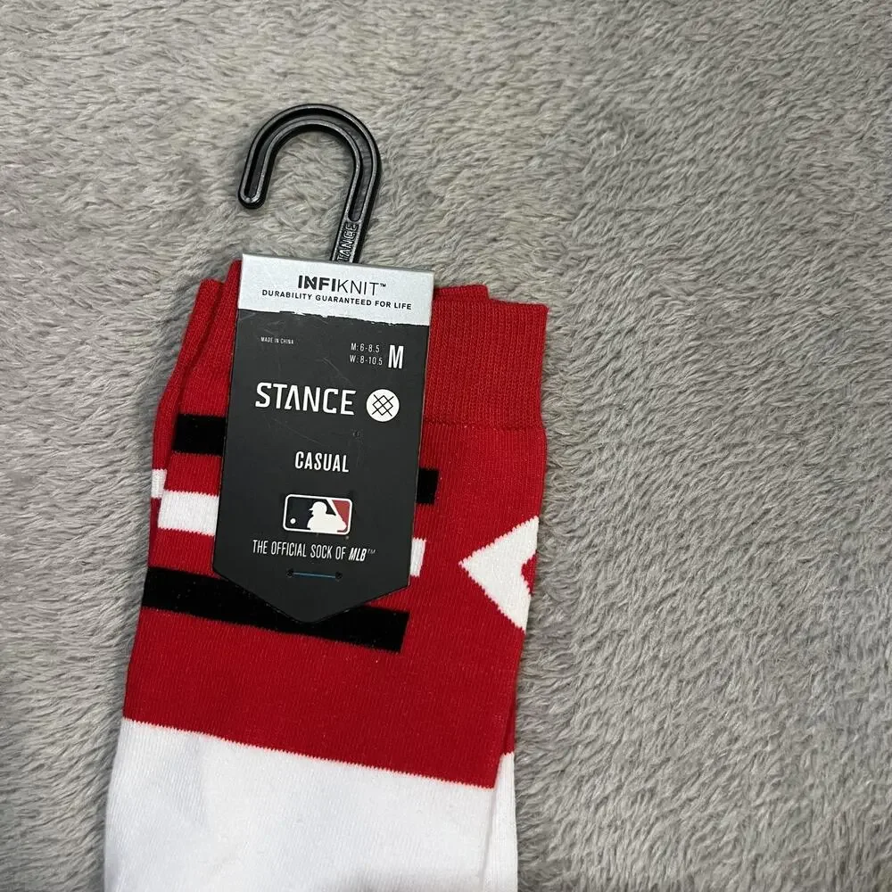 Cincinnati Reds Socks Mens Medium Multi Color MLB Baseball Stance Crew Infiknit
